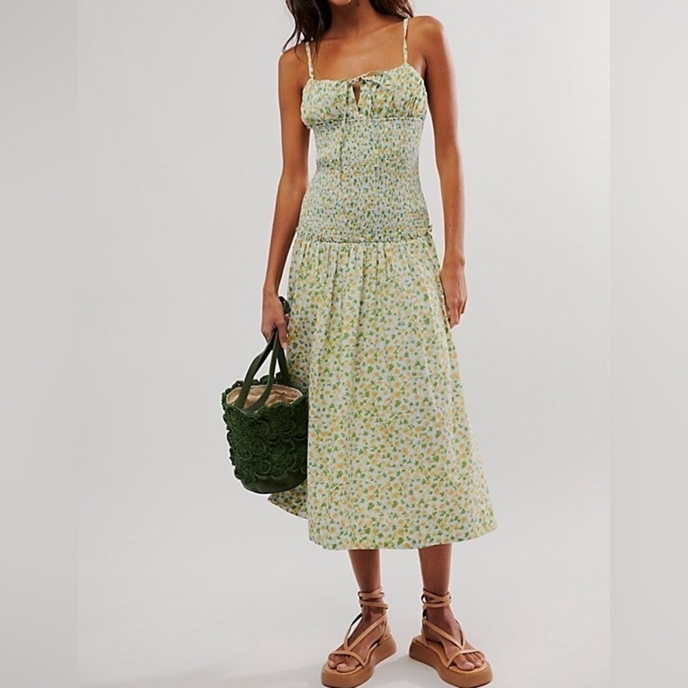 Free People Lavender Daze Dress (Green Combo) - Picture 5 of 6